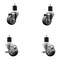 Service Caster 3'' Thermoplastic Rubber Wheel Swivel 1-7/8'' Expanding Stem Caster Set 2 Brakes, 4PK SCC-EX20S314-TPRB-2-TLB-2-178 - alternate 1